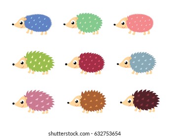 cute hedgehog vector collection