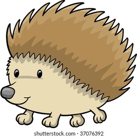 Cute Hedgehog Vector Illustration