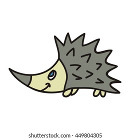 Cute hedgehog. Vector illustration.