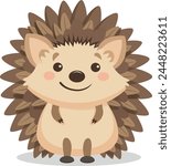 cute hedgehog vector illustraton, isolated