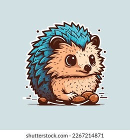 Cute Hedgehog Vectorlogo Symbol Sport Maskottchen flache Abbildung