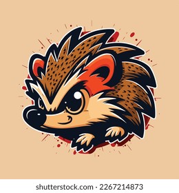 Cute Hedgehog Vectorlogo Symbol Sport Maskottchen flache Abbildung