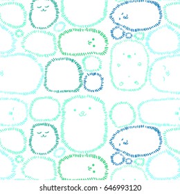 Cute hedgehog vector pattern. Funny pattern for web and print design