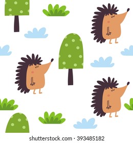 Cute Hedgehog vector print
