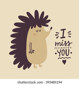 Cute Hedgehog vector print