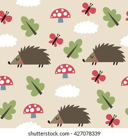 Cute Hedgehog vector print