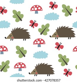 Cute Hedgehog vector print