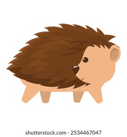 Cute hedgehog walking with brown spikes illustration