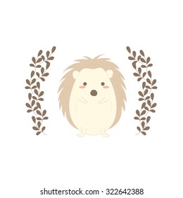 Cute hedgehog with wrath cartoon vector design illustration.