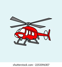 Cute Helicopter cartoon. vector illustration