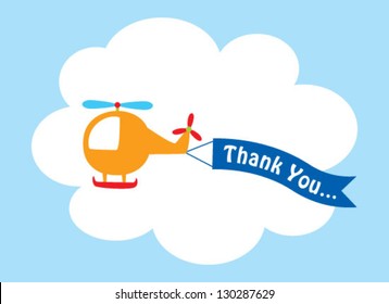 cute helicopter thank you tag