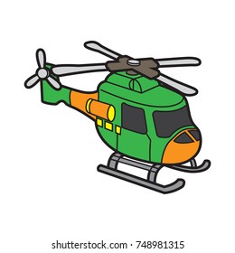 cute helicopter vector cartoon