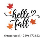 Cute Hello Fall Autumn Quote