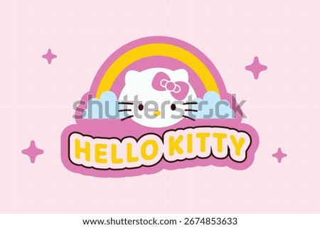 Cute Hello Kitty Cartoon Sticker for Fun Digital Design Element