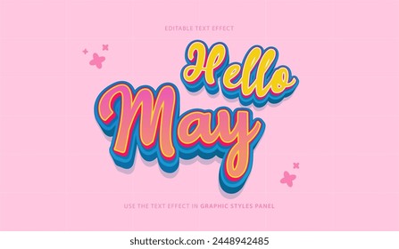 Cute hellow may text effect design