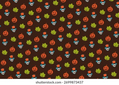 Cute helloween pattern vector image, perfect for helloween themed background.