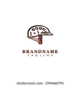 cute helmet logo design cartoon icon modern vector illustration