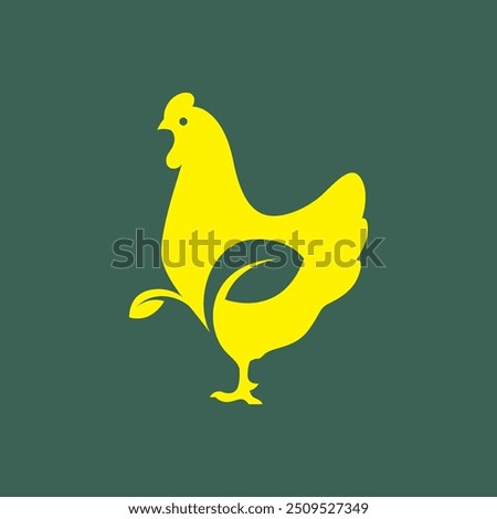 cute hen animal livestock flat logo design vector