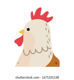 cute hen bird easter character vector illustration design