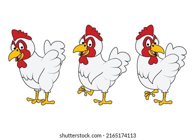 cute hen cartoon illustration design