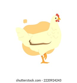 Cute hen isolated vector image