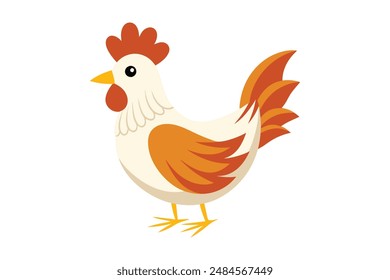 Cute Hen vector art illustration