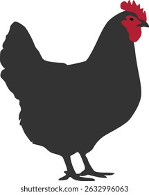 Uma ilustração de vetor de galinha bonito com um design encantador e divertido, perfeito para projetos com tema de fazenda ou para crianças.