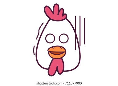 Cute Hen . Vector Illustration. Isolated on white background.