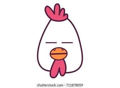 Cute Hen . Vector Illustration. Isolated on white background.