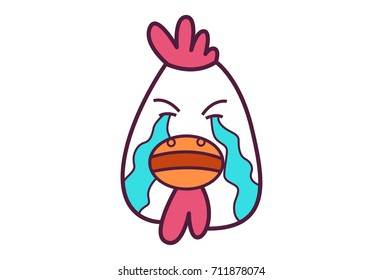 Cute Hen . Vector Illustration. Isolated on white background.