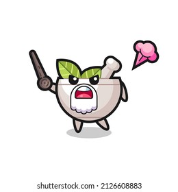 cute herbal bowl grandpa is getting angry , cute style design for t shirt, sticker, logo element