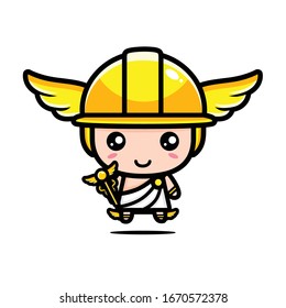 cute hermes character vector design