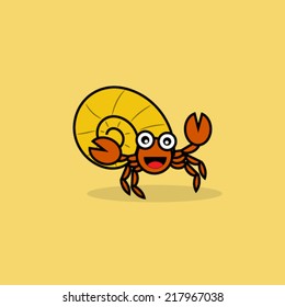 cute hermit crab cartoon 