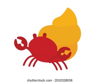 Cute hermit crab sea animals vector clipart in kawaii for kids drawing   coloring ocean books