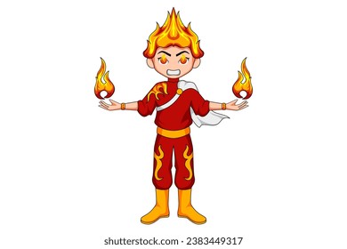 Ilustración de diseño de caracteres Cute Hero Boy