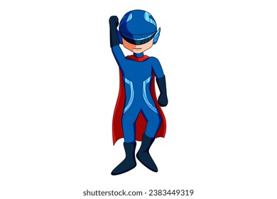 Cute Hero Boy Character Design Illustration