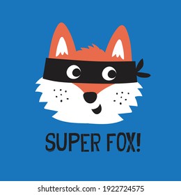 cute hero fox face drawing as vector