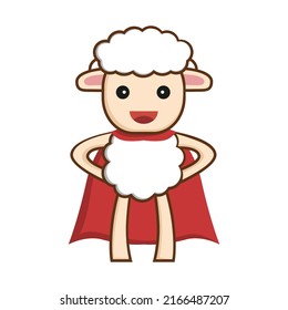 Cute Hero sheep illustration clipart