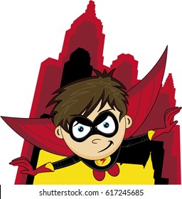 Cute Heroic Cartoon Superhero