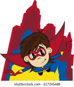 Cute Heroic Cartoon Superhero