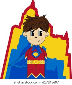 Cute Heroic Cartoon Superhero