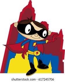 Cute Heroic Cartoon Superhero