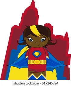 Cute Heroic Cartoon Superhero