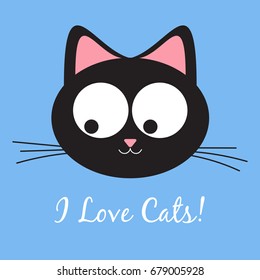 Cute hesitate cate. Vector illustration