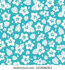 Cute hibiscus and dolphin pattern suitable for textiles,