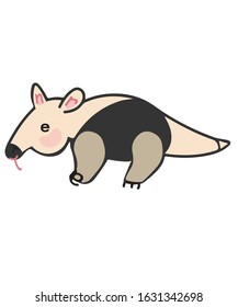 Cute hidden alphabet word of character. Anteater vector.
