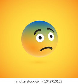 Cute high-detailed yellow 3D emoticon for web, vector illustration