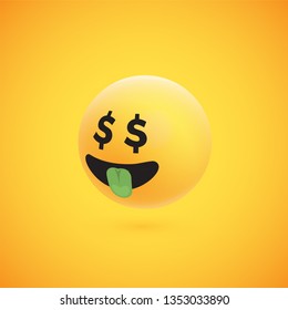 Emoji Yellow Happy Laugh Face Dollar Stock Illustration 1086513866