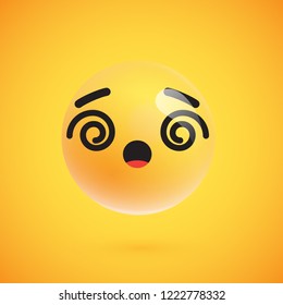 Cute high-detailed yellow emoticon for web, vector illustration