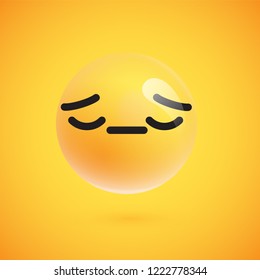 Cute high-detailed yellow emoticon for web, vector illustration